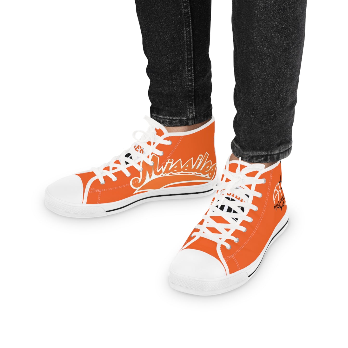 Missiles - Basektball Men's High Top Sneakers Orange