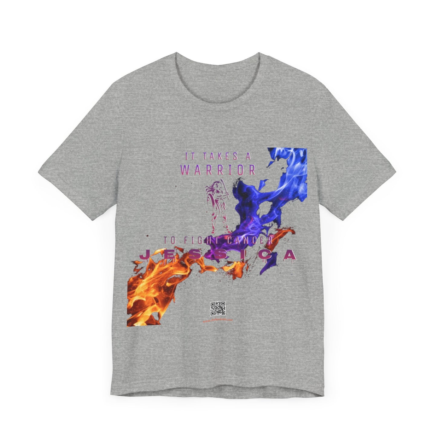 Takes A Warrior - Orange - Blue Flames 2 Unisex Jersey Short Sleeve Tee
