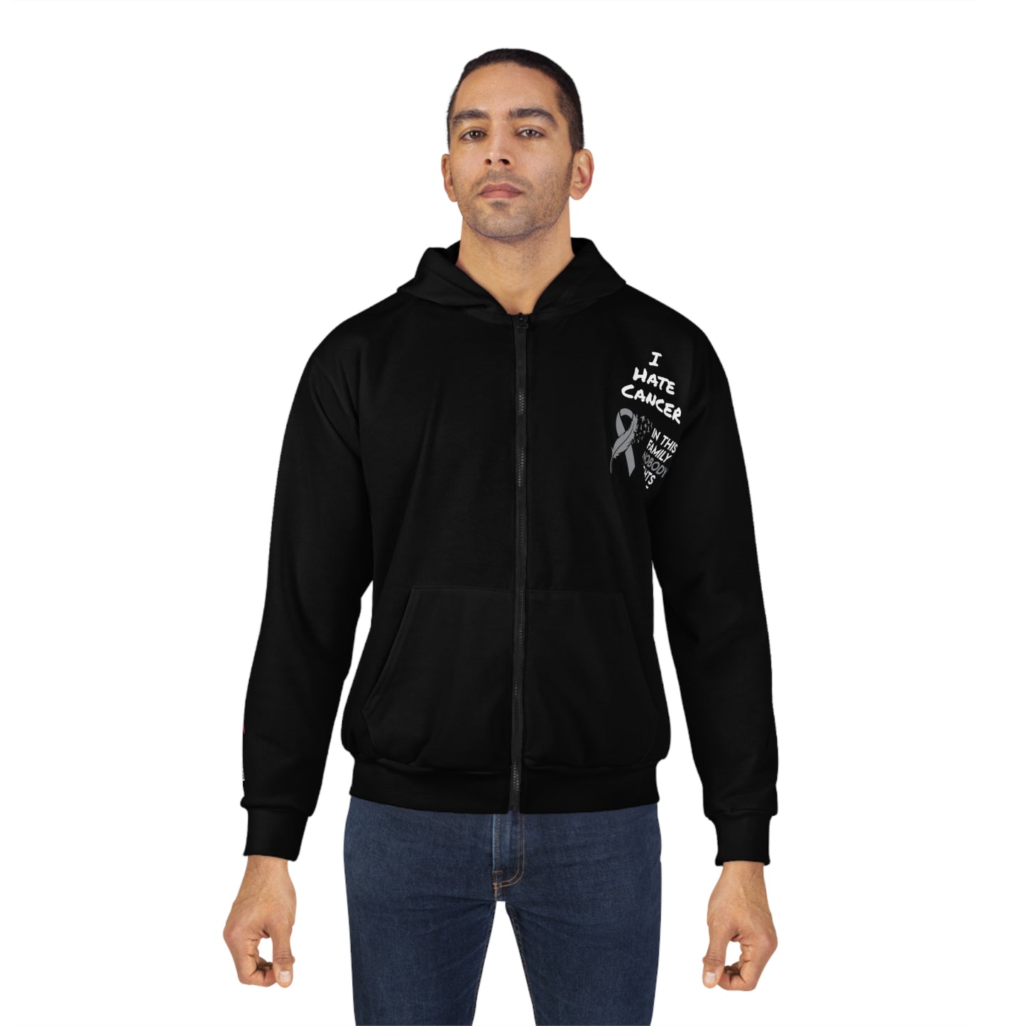 I Hate Cancer - Bootleg Unisex Zip Hoodie (AOP)