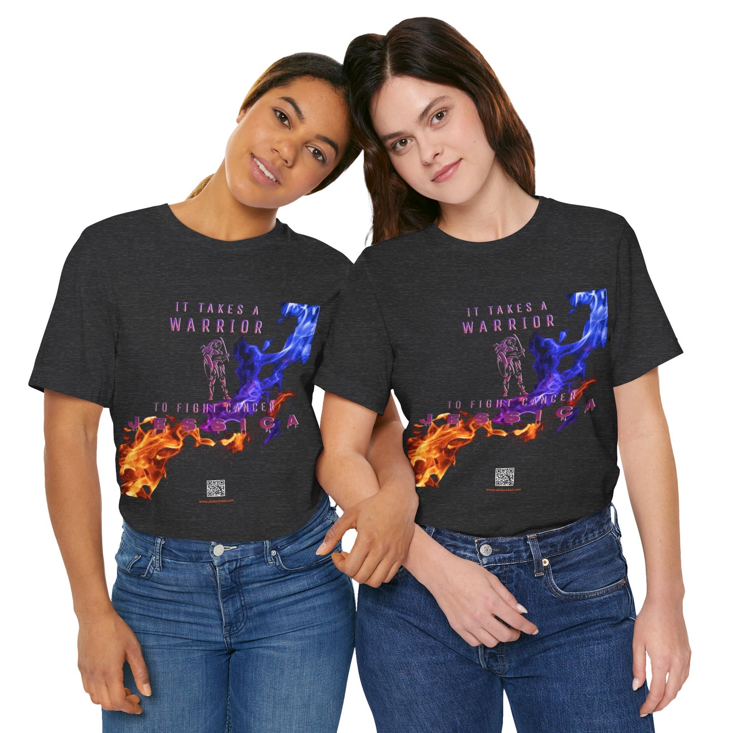 Takes A Warrior - Orange - Blue Flames 2 Unisex Jersey Short Sleeve Tee