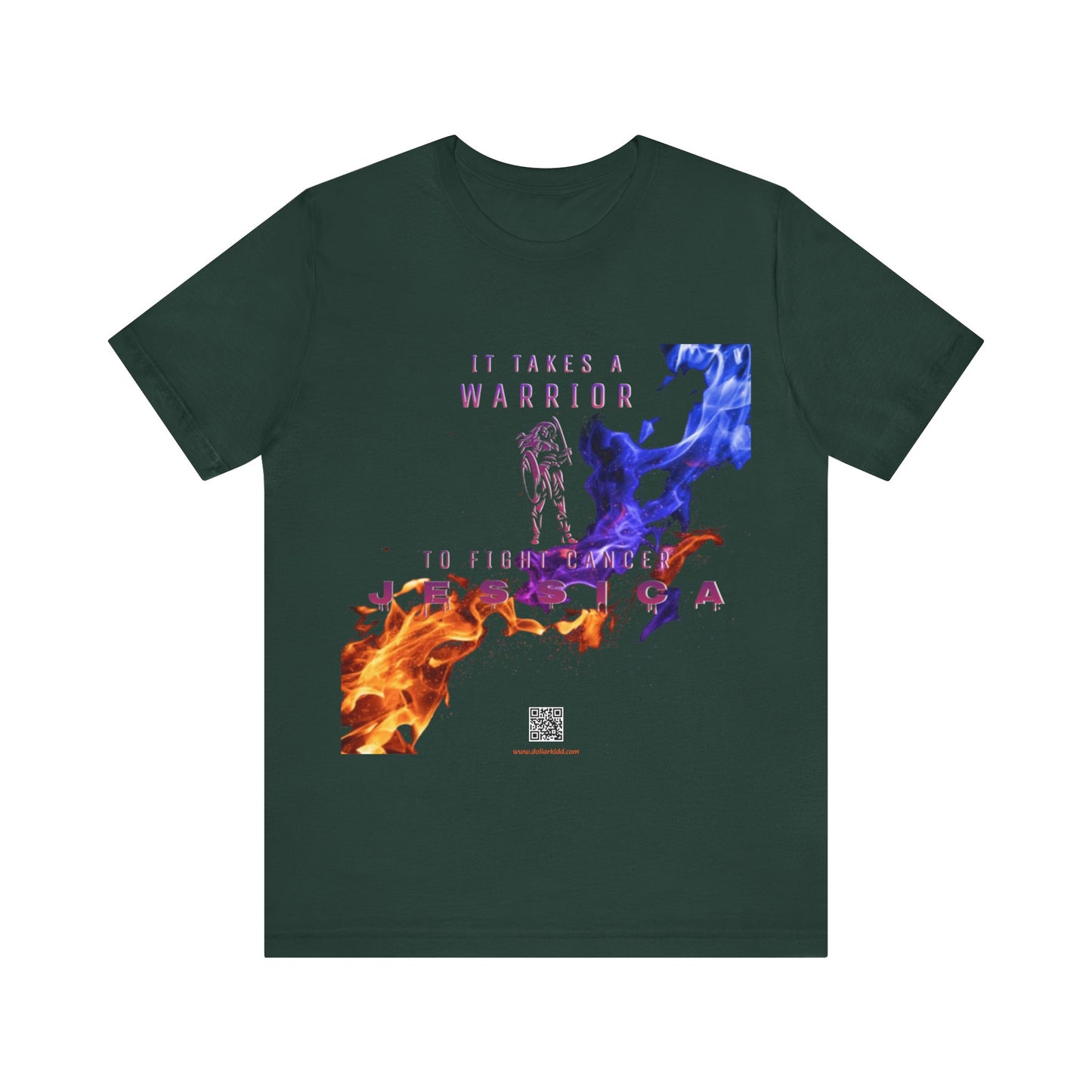 Takes A Warrior - Orange - Blue Flames 2 Unisex Jersey Short Sleeve Tee