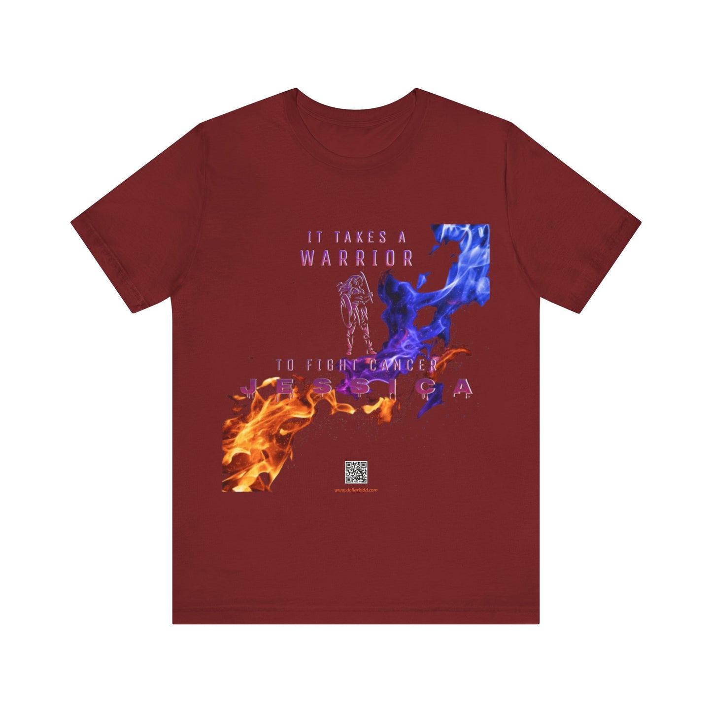 Takes A Warrior - Orange - Blue Flames 2 Unisex Jersey Short Sleeve Tee