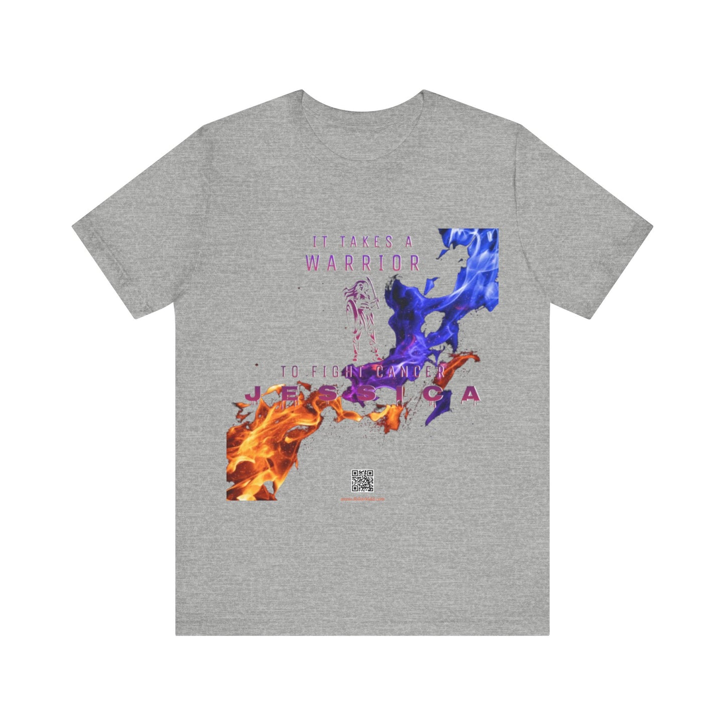 Takes A Warrior - Orange - Blue Flames 2 Unisex Jersey Short Sleeve Tee