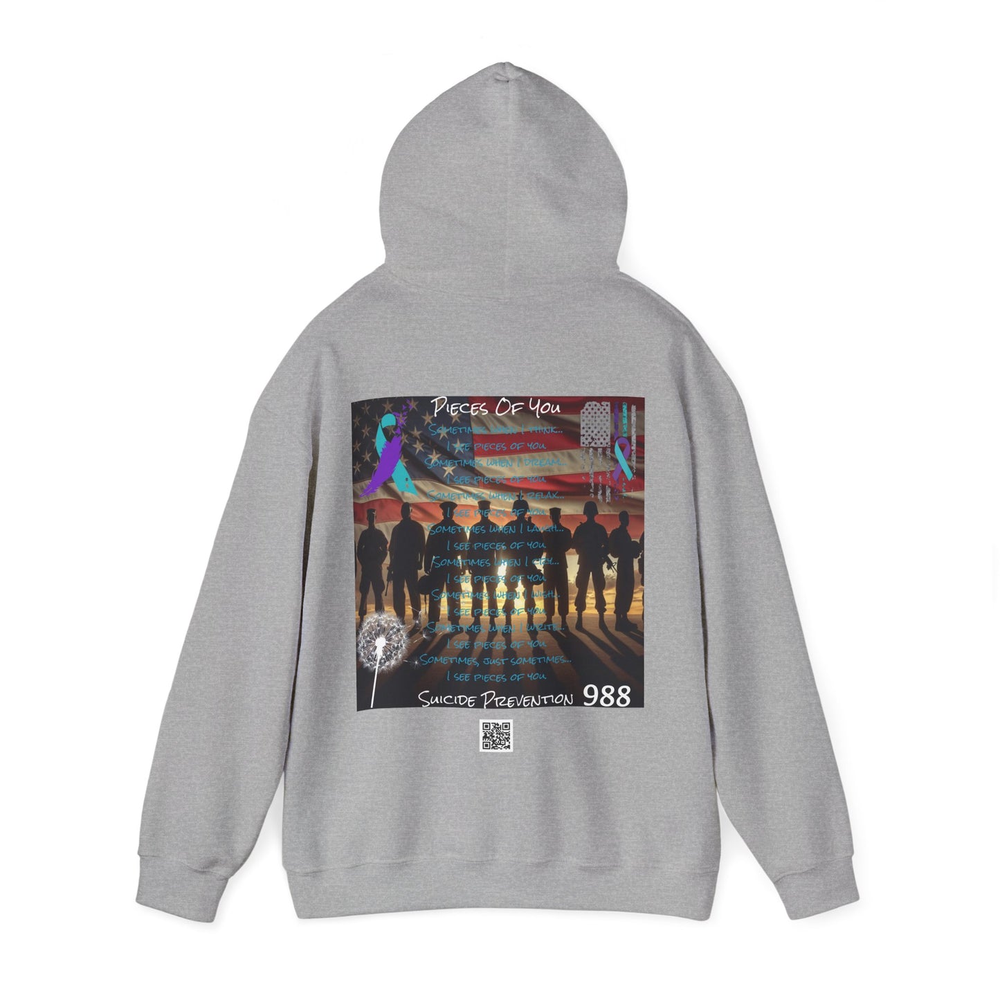 Awareness - Suicide Prevention - 22 Veteran's A Day Unisex Heavy Blend™ Hooded Sweatshirt