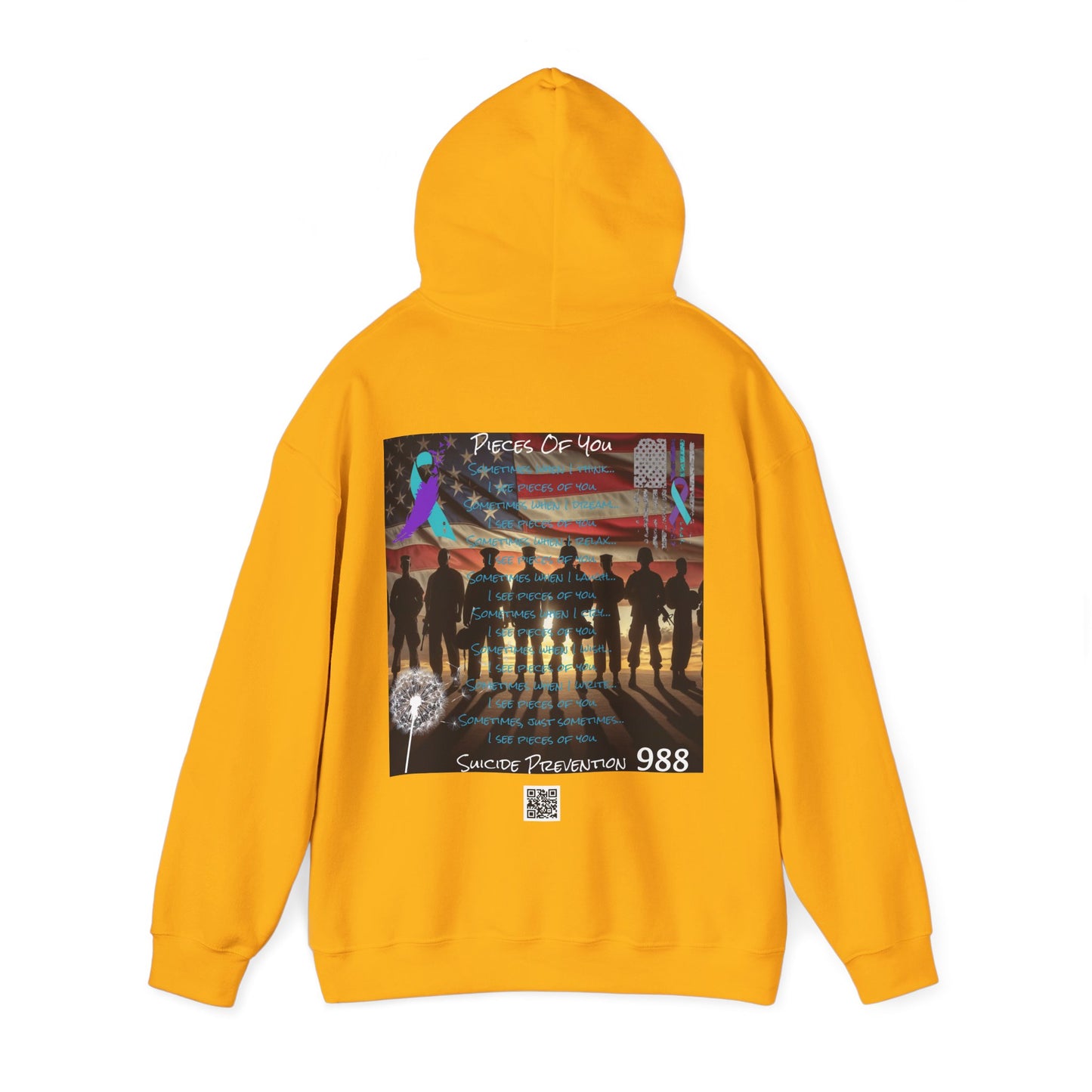 Awareness - Suicide Prevention - 22 Veteran's A Day Unisex Heavy Blend™ Hooded Sweatshirt