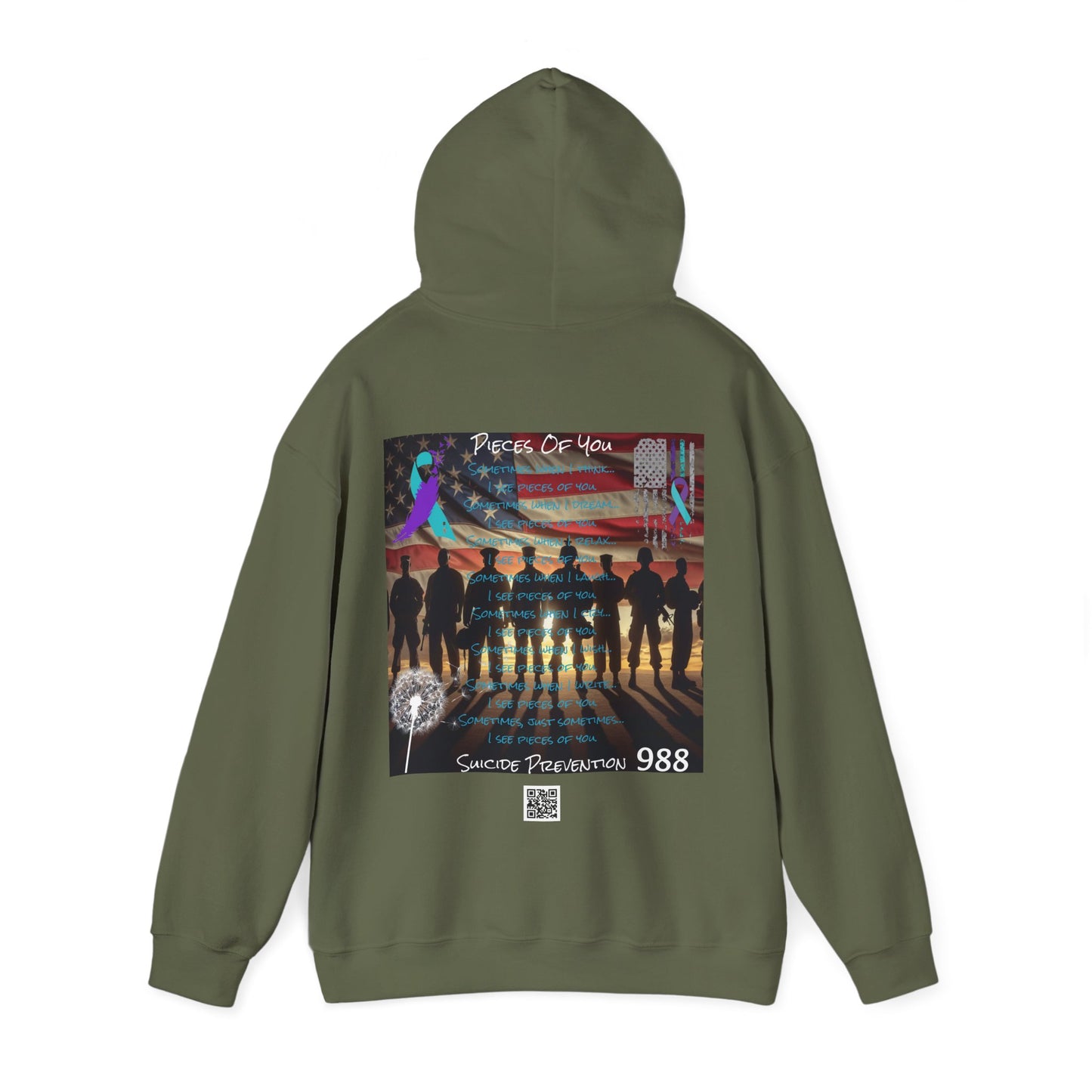 Awareness - Suicide Prevention - 22 Veteran's A Day Unisex Heavy Blend™ Hooded Sweatshirt