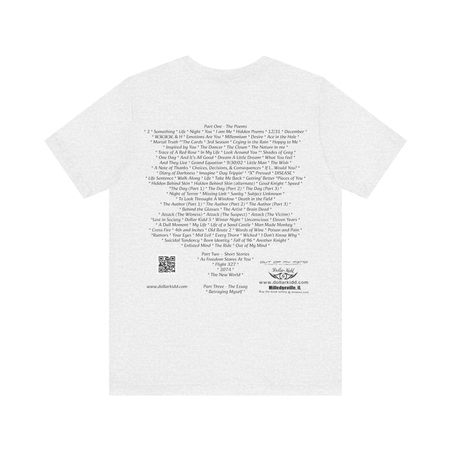 Dollar Kidd - Out Of My Mind - All Titles - Bk font Unisex Jersey Short Sleeve Tee