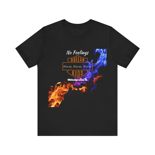 DK - SH Words Words Words - Orange - Blue Flames  Unisex Jersey Short Sleeve Tee