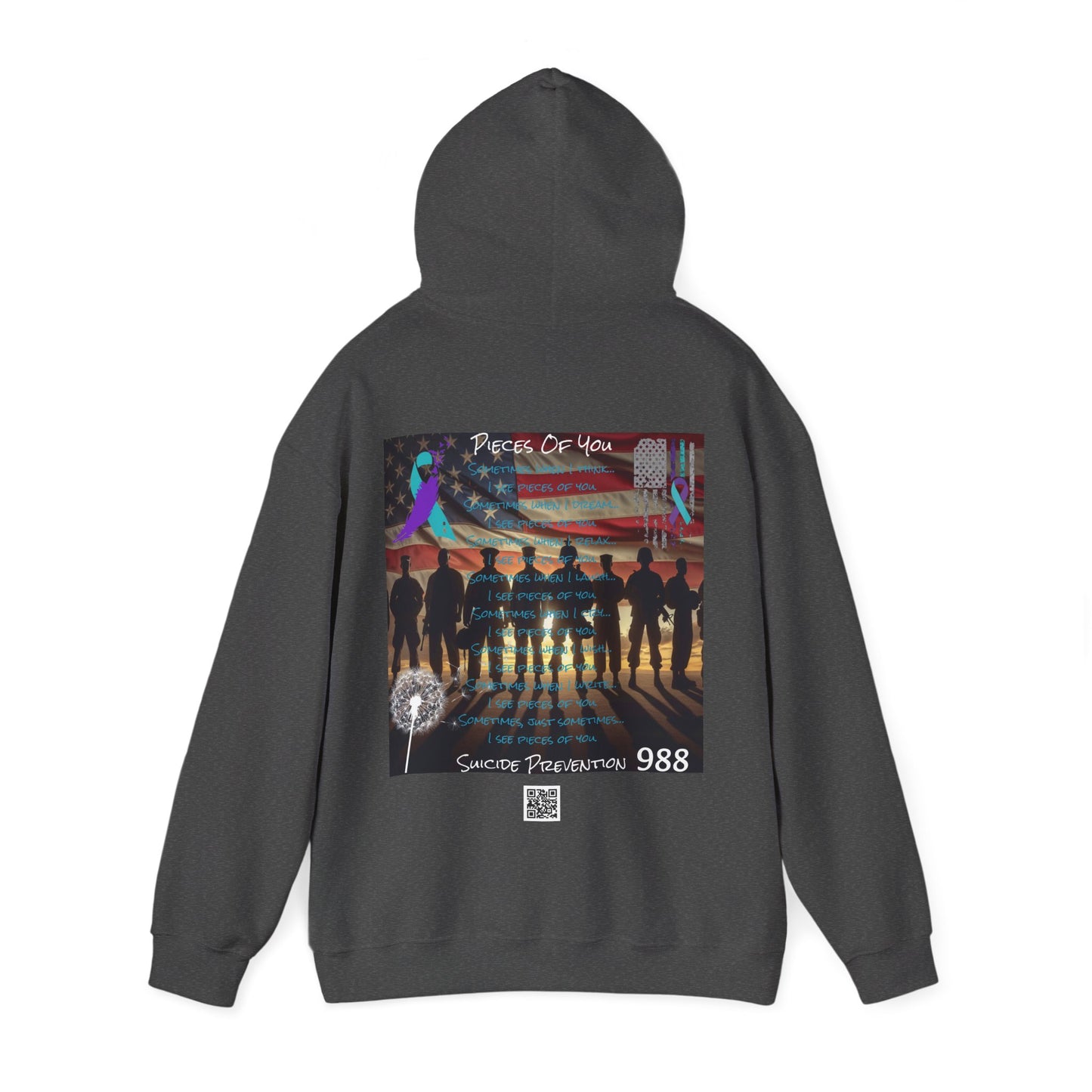Awareness - Suicide Prevention - 22 Veteran's A Day Unisex Heavy Blend™ Hooded Sweatshirt
